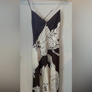 Banana Republic Brown and White Floral Maxi Dress
